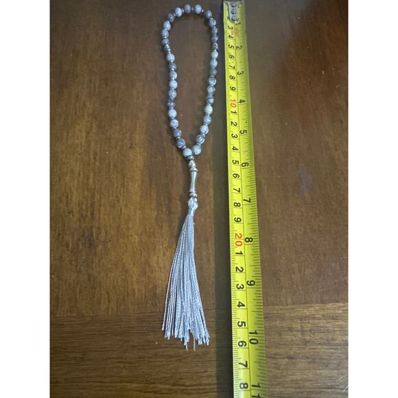 Misbaha Picture Jasper Grey Beads 33 6mm w/tassel in clear case & cloth NWT - Picture 2 of 4
